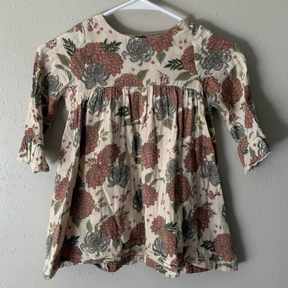 Angel Dear Muslin Ivory Floral Dress Size 4T - Picture 6 of 6